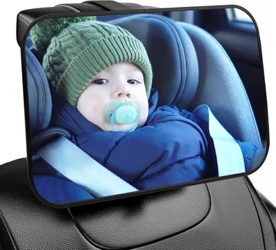 Produktbild von Baby-Autospiegel – Universal – Sicherheitsspiegel für den Rücksitz des Autos mit verstellbarem Gurt