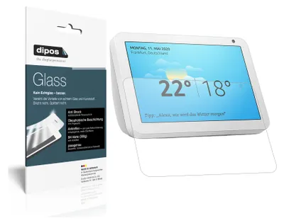 Produktbild von 1x Schutzfolie für Amazon Echo Show 8 matt - Anti-Shock 9H Folie dipos Glass Kunststoffglas