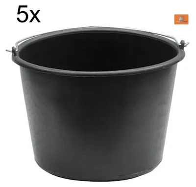 Produktbild von 5x Eimer 20 Liter mit literskala Baueimer Putzeimer, Farbeimer, Malereimer