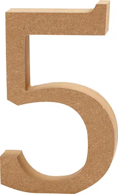 Produktbild von Zahl, 5, H 13 cm, Stärke: 2 cm, MDF, 1Stck