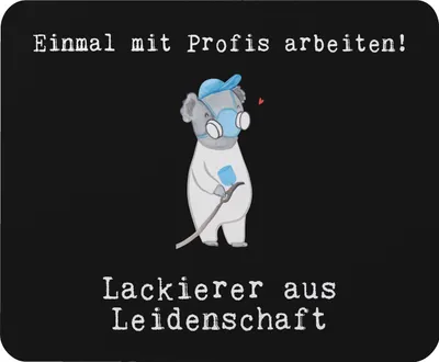 Produktbild von Mr. & Mrs. Panda Mauspad Lackierer Leidenschaft - Schwarz - Geschenk, Mouse Pad, Spruch, Ausbildung, computer mousepad, notebook, pc, Witzig
