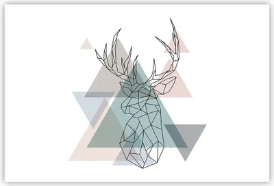 Produktbild von Poster - Poster ohne Rahmen - Hirsch Abstraktion - 91,5x61 cm - Wand Bild - Wanddeko - Wandbilder - Kunstposter - Wandposter - Bilder - Kunstdruck - Wanddekoration - Wandbild - P2XAA91x61-3909