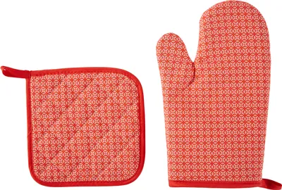 Produktbild von Ofenhandschuhe Hitzebeständig 300°C mit 1 Topflappen Topfhandschuhe Kochhandschuhe Backofenhandschuhe Set