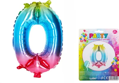 Produktbild von Aufblasbarer Ballon – Nummer 0, regenbogenfarben