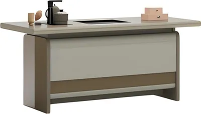Immagine prodotto di Scrivania moderna in marrone con pratico spazio di archiviazione e design elegante