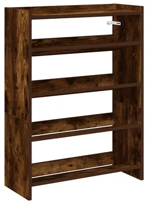 Image de vidaXL Étagère à chaussures chêne fumé 60x25x81 cm Bois composite