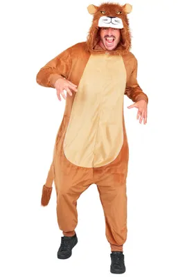 Produktbild von Tierkostüm "Löwe" für Erwachsene | Overall Plüschkostüm Größe: L/XL