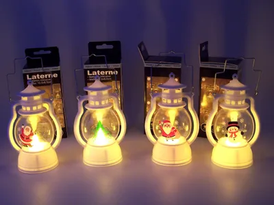 Produktbild von Weihnachtslaterne 4er Set in weiß zum hängen oder stellen, inkl. Batterien, Kunststoff