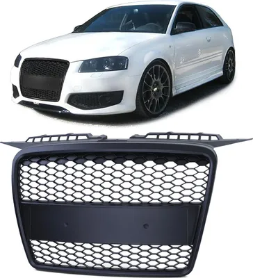 Obrázek produktu pro Mřížka chladiče Sportovní mřížka Honeycomb mřížka černá matná pro Audi A3 8P od 2005-2008