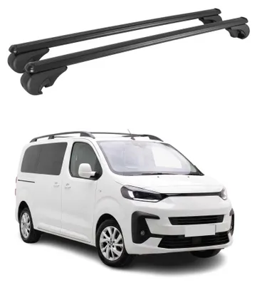 Image de Barres de toit Transversales pour Fiat Scudo 2022-2026 Aluminium Noir 2Pcs, Image générée par une IA