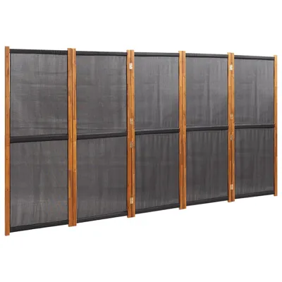 Produktbild von vidaXL 5-tlg. Raumteiler Schwarz 350x180 cm