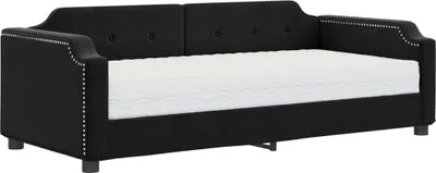 Produktbild von vidaXL Tagesbett mit Matratze Schwarz 90x190 cm Stoff