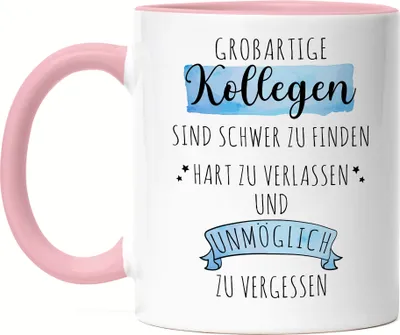 Produktbild von Großartige Kollegen Sind Schwer Zu Finden Tasse Rosa Danke Geschenk Hart Zu Vergessen