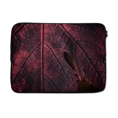 Produktbild von MuchoWow® Laptop Hülle 13 Zoll Abstrakt - Rot - Blätter - Pflanze Laptoptasche - Laptophülle - Sleeve - Rundumschutz