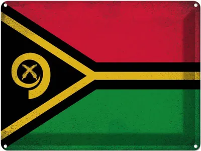 Produktbild von vianmo Blechschild 30x40 cm Vanuatu Flagge Fahne Wappen