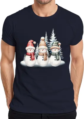 Produktbild von Schneemänner - Weihnachten Weihnachtsgeschenk Christmas Herren T-Shirt, Navy, 3XL