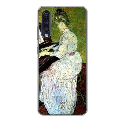 Produktbild von MuchoWow® Handyhülle Schutzhülle Hülle für Samsung Galaxy A50 Marguerite Gachet am Klavier - Vincent van Gogh Silikon Softcase Handy Hülle - Mobiltelefonhülle