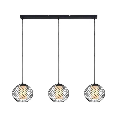 Zdjęcie produktu dla Lampa wisząca Lindby Cedrice, 3 źródła światła, czarna, metal, E27