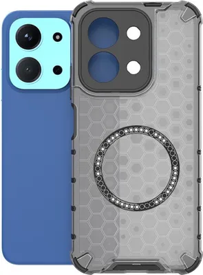Obrázek produktu pro Magnetické pouzdro pro Xiaomi Redmi 15C 5G / 4G Honeycomb Hybrid Ring Holder Black