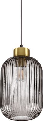 Ideal lux MINT-1 SP1 Pendelleuchte mit E27 Fassung Struktur Rauchglas Landhausstil
