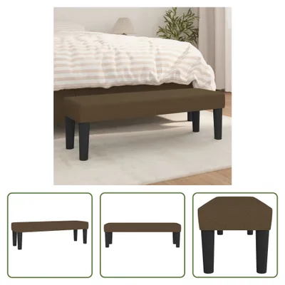 Image de The Living Store Banc marron foncé 100x30x30 cm tissu