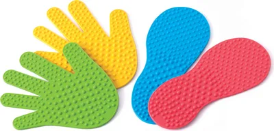 Produktbild von Weplay KM2008 Hand- & Fußabdrücke aus Gummi, je 6 Paar, bunt, 24-teilig (1 Set)