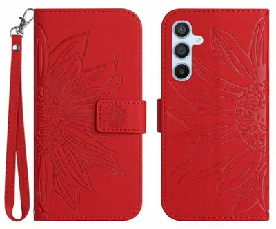 Produktbild von Samsung Galaxy A17 Hülle - Coverup Sonnenblume Klapphülle mit Schlüsselband - Rot