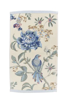Produktbild von Pip Studio 3er Set Gästehandtuch Secret Garden Farbe White-Blue Größe 30x50 cm