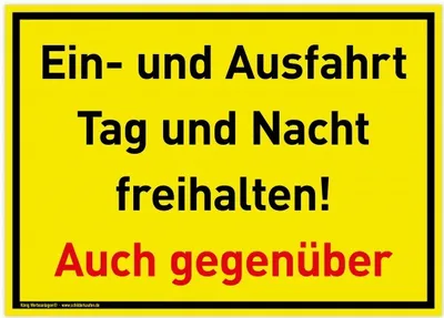 Produktbild von Großes Schild Ein- und Ausfahrt | PVC 42 x 30 cm | Tag und Nacht freihalten A...