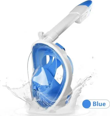 Productafbeelding van Famanu Volledige gezichtsmasker voor snorkelen - 180° gezichtsveld, anti-condens, blauw