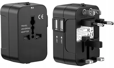 Produktbild von Universal Reiseadapter Weltweit Stecker mit 2x USB