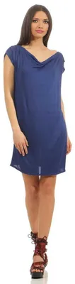 Produktbild von Damen One-Shoulder Longshirt; Dunkelblau S/M