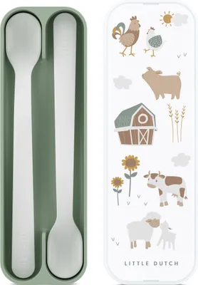 Produktbild von Mepal - Fütterlöffel Mepal Mio - Babylöffel - Kleinkind Fütterlöffel - Baby Besteck - Spülmaschinengeeignet - BPA frei - 2er Besteck Set - Little Farm