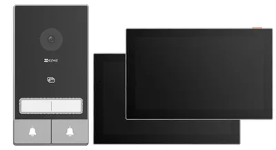 Produktbild von ? 1.Separate Control for 2-Family Units?2. Independent 7 Touch Monitor for Each Family?3. 2K Resolution? 4.Remote Door/Gate Unlock?5. 2-Wire Installation? 6.EZVIZ Ecosystem (control other EZVIZ devices via monitors)? 7.QR Code Unlock? 8.Remote Con