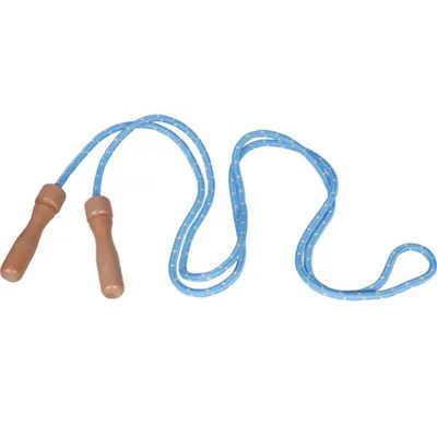 Image de OA Corde à sauter multicolore,poignée en bois,L250cm,assorti