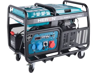 Zdjęcie produktu dla Heron 8896431 elektrocentrála benzínová 235HP/12kW/15kVA (400V) 12kW (230V) podvozek