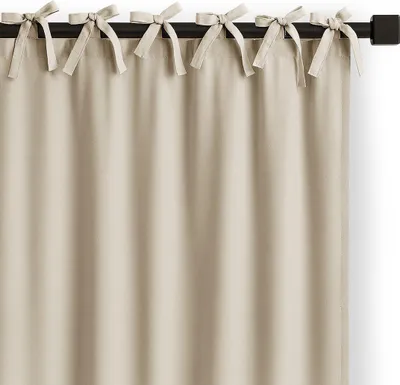 Produktbild von Gardine Bindeband Aufhängung Vorhang Verdunkelnd Einfarbig 140x250 cm Carli Hell Beige