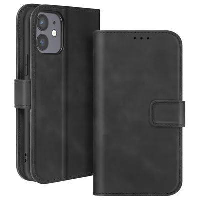 Obrázok produktu pre Avizar, puzdro pre Apple iPhone 12, s funkciou peňaženky a stojana, čierne