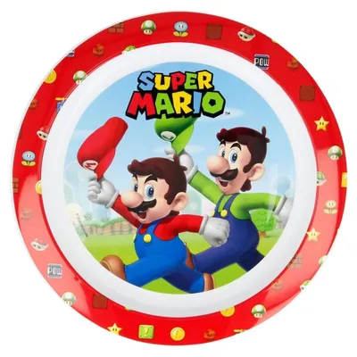 Produktbild von Super Mario Plastik-Teller Kunststoffset für Kinder - Mikrowelle geeignet