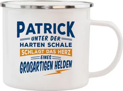 Produktbild von Echter Kerl Emaille Kaffeetasse Kaffeebecher Patrick