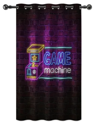 Image de Rideaux occultants sur le thème du jeu, avec œillets, de 140 x 229 cm, pour chambre de garçon
