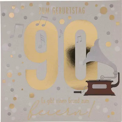 Produktbild von Depesche Zahlenkarten mit Musik quadtratisch : Zum Geburtstag 90 Es gibt einen Grund... Zahlenkarten mit Musik, quadratisch: Zum Geburtstag 90 Es gibt einen Grund...