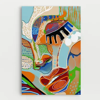 Produktbild von ARTHUB® Leinwandbild 70x100 cm, Abstract Face Art | Wohnzimmerdekoration, Hängende Bilder, Wanddekoration, Heimdekoration, Moderne, Collagen
