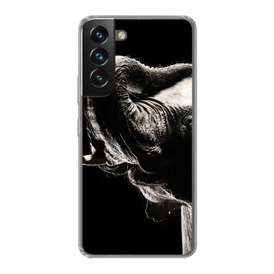 Produktbild von MuchoWow® Handyhülle Schutzhülle Hülle für Samsung Galaxy S22 Elefant - Schwarz - Tiere - Porträt Silikon Softcase Handy Hülle - Mobiltelefonhülle