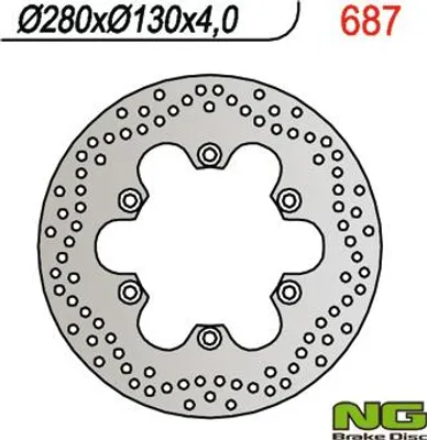 Produktbild von Ng Bremsplatte Vorne Für Kawasaki Er 5, Gpz 750/ 900 (280X130X4.5) (6X10.5Mm)