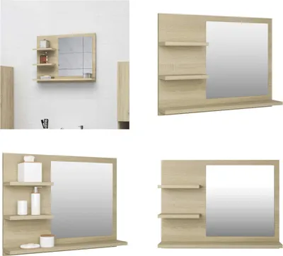 Obrázok produktu pre vidaXL Kúpeľňové zrkadlo Sonoma dub 60x10,5x45 cm Materiál na báze dreva - Zrkadlo - Kúpeľňové zrkadlo - Kúpeľňové zrkadlo