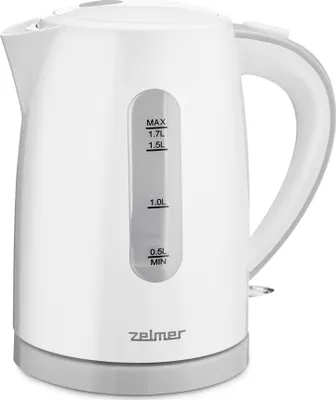 Zdjęcie produktu dla Zelmer ZCK7616S, 1,7 l, 2200 W, Biały, Plastik, Wskaźnik poziomu wody, Zabezpieczenie przed przegrzaniem