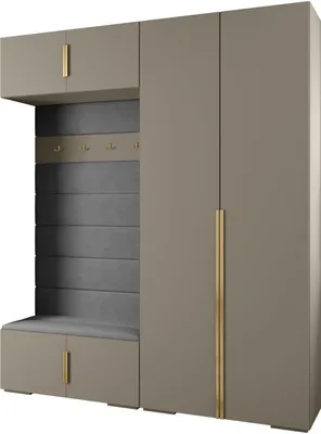 Produktbild von MEBLE KRYSPOL Inova 1 Möbelset Garderobe, 236,7x200x47cm - Kaschmir, Manila 16, Gold