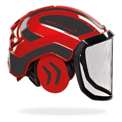 Zdjęcie produktu dla Protos Integral Forest Red/grey F39 Kask leśny z daszkiem Kask leśny Kask ochronny