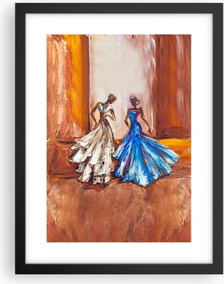 Produktbild von Gerahmtes Poster - Schwarzer Rahmen - Frauen Kleider Öl - 30x40 cm - Wand Bild - Wanddeko - Wandbilder - Kunstposter - Wandposter - Bilderrahmen - Bilder - Kunstdruck - Wandbild - P2BPA30x40-4172